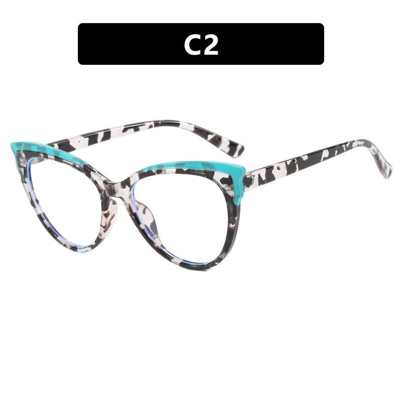 Fashion Variegated Cat-eye Collision Flat Frame Glasses Anti-blue Light Ins Style Eyeglasses Frames Trendy Leisure and Versatile