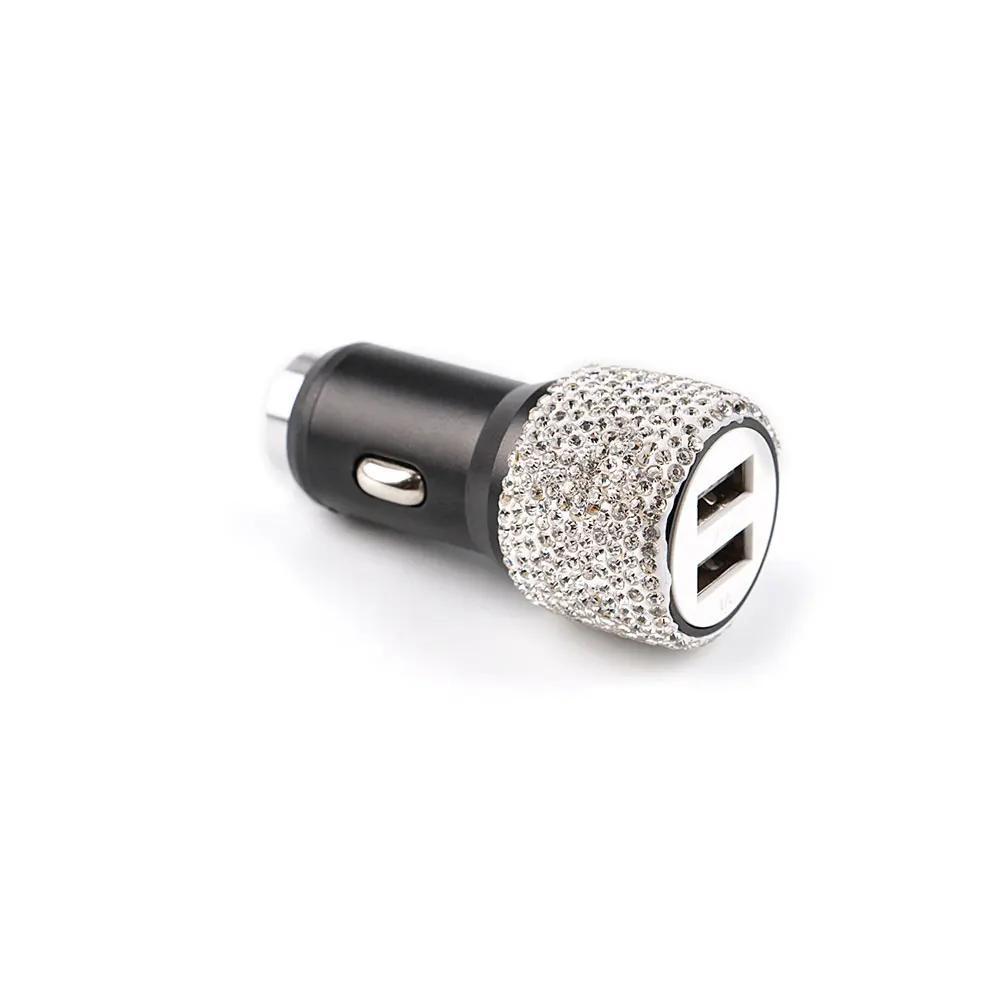 1Pc Carregador de carro universal com porta USB dupla, carregamento rápido, design de martelo de segurança para ajudar a quebrar janelas em emergências, acessórios para carros