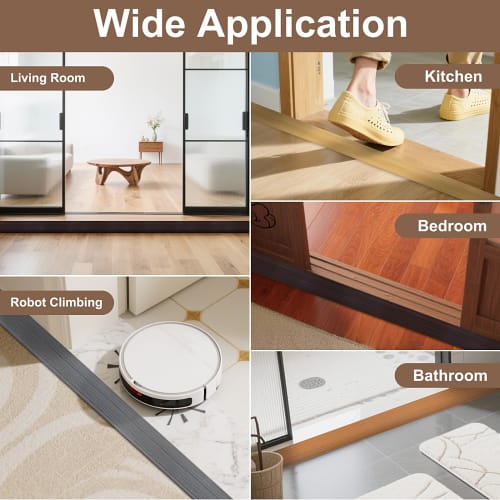 1-meter self-adhesive carpet and laminate, tile strip, entrance strip, suitable for carpets, floors, and thresholds 7mm to 10mm high (A5010, Black Wal
