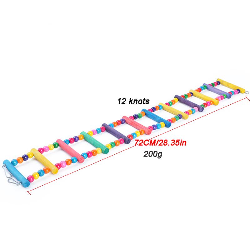 Parrot Climbing Ladder Toy Pet Bird Suspension Training Bridge Color exercise Ball Wood Molar Toy Budgerigar Supplies Cockatiel