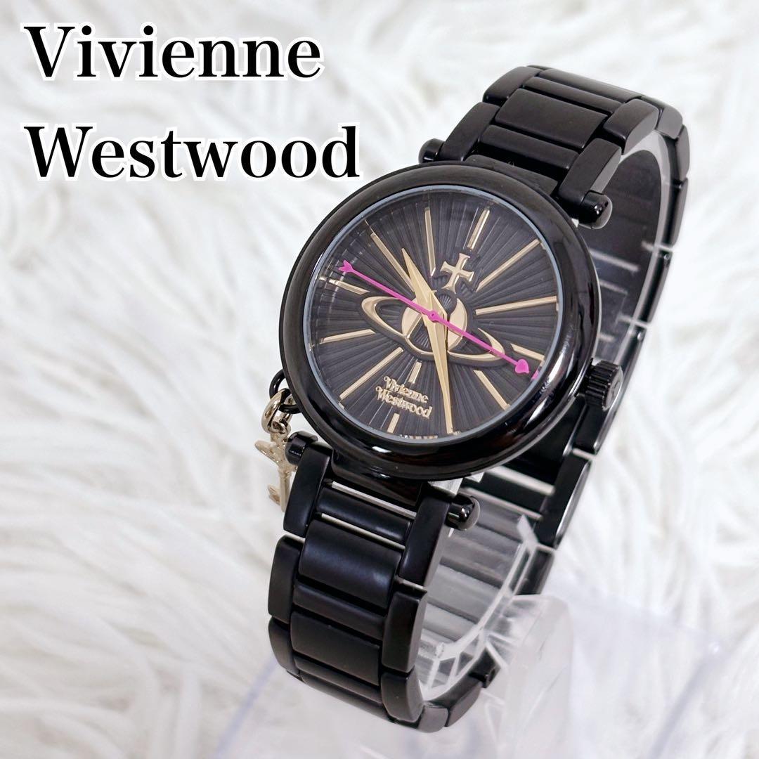 Used Vivienne Westwood Orb Charm Black Heart Metal Band