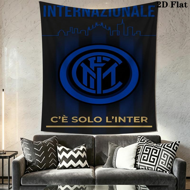 Inter Milan Logo Wallpaper Threepiece Set 1 Duvet Cover 2 Pillowcase Without Core Soft And Comfortable Christmas Birthday Gift