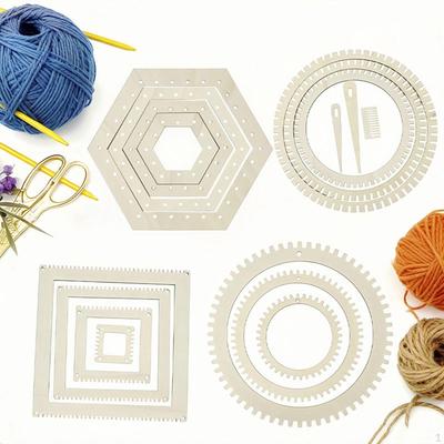 14 Pieces Wooden Weaving Looms Kit Tools Portable Small Convenient Use Knitting Frame for