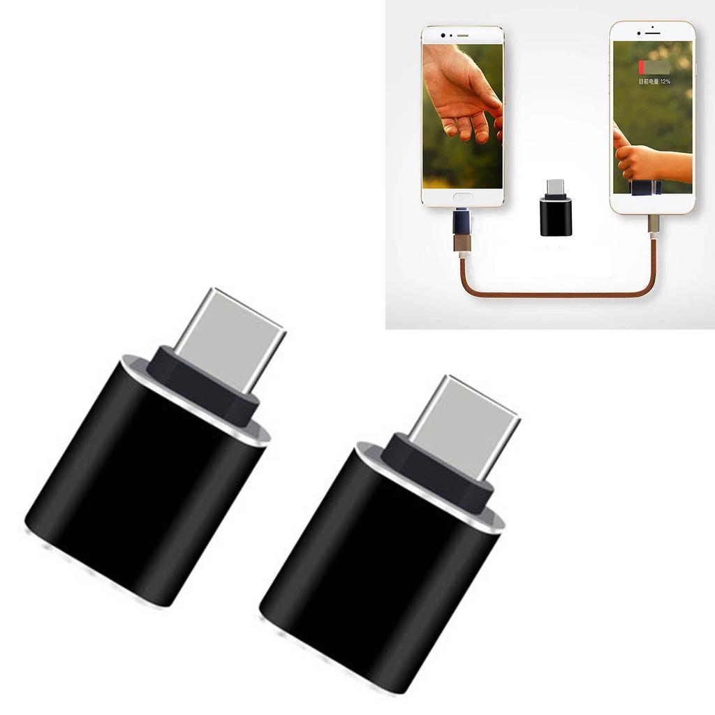 2 PCS USB 3.0 OTG Adapter Phone PD Cable Adapter Mouse Keyboard Connection Converter Black