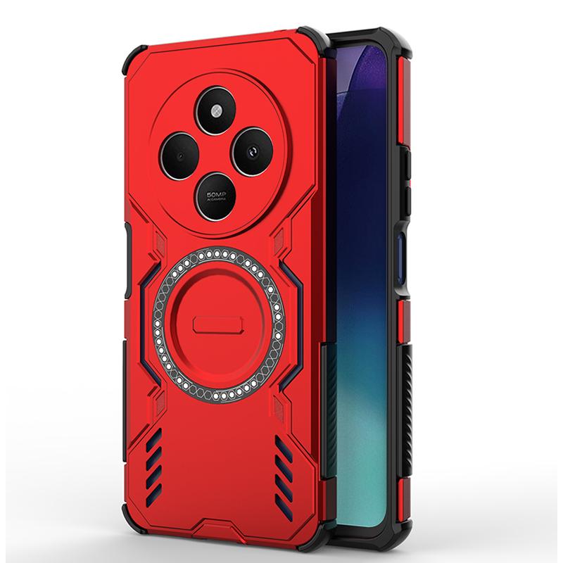 KEYSION Hollow Heat Dissipation Case for Redmi 14C Soft Silicone+PC Magnetic Cooling Shockproof Phone Cover for Xiaomi POCO C75