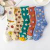 Zufällige Fünf Paar Damen Socken Mode Druck Cartoon Muster Socken Winter Dick Warm Frottee Frottee Socken