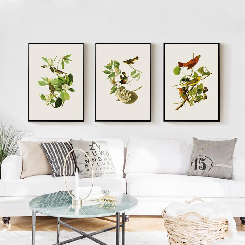 Elegant Poetry Bird On the Tree Modern Simple Nordic  A4 Canvas Painting Art Print Poster Wall Paintings Bedroom Home Decoration