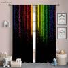 Rainbow Color Stripes Curtains for Boys and Girls, Three-Dimensional Printing Curtains, Kitchen and Living Room Decoration