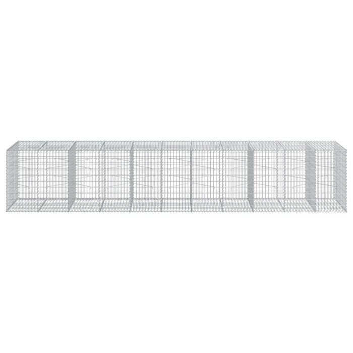 VidaXL Gabion Basket with Lid 550x100x100 Cm Galvanized Iron, Gabion Wall, Gabion Retaining Wall, Fence In 3295199