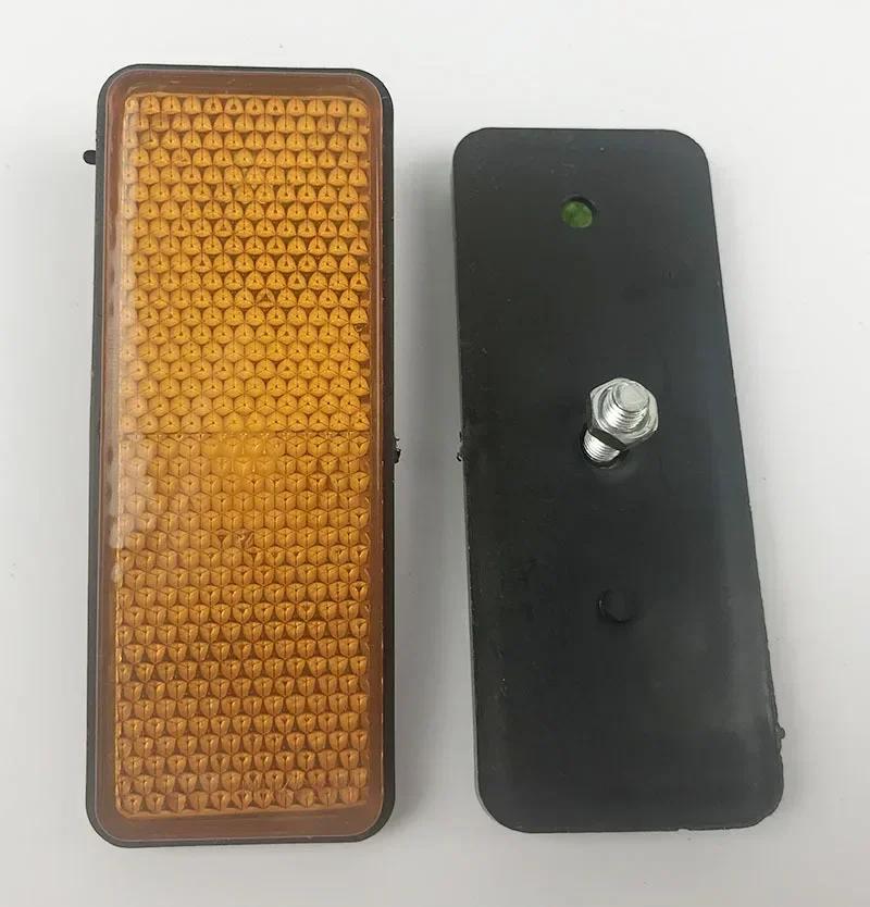 2pcs Motorcycle Truck PMMA Plastic Rectangle Reflector Tail Brake Stop Light Lamp Red Motor Home Trailer Stop Signal