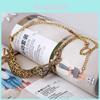 Vintage Gold Cheetah Necklace With Water Wave Chain For Gift And Celebration