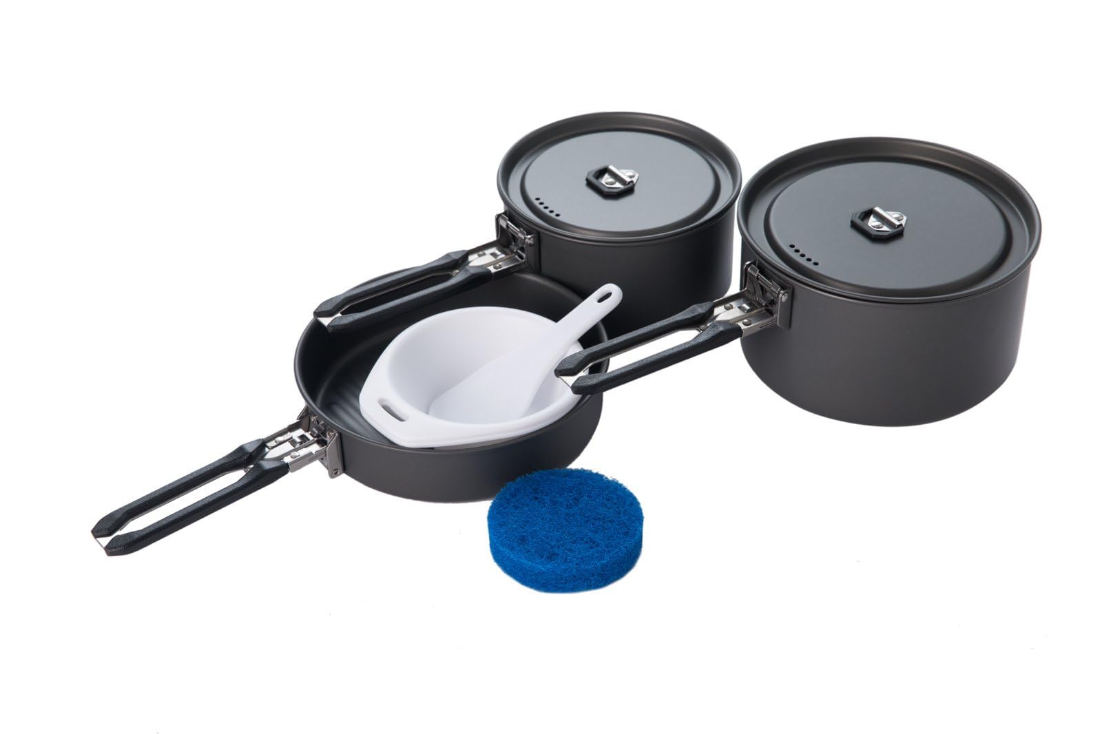 FEAST 3 Outdoor Cookware Set Camping Frying Foldable Cookware Outdoor Pot with Hiking Storage Bag Included Fire-Maple - 7-Piece Set, Aluminum, Pot,