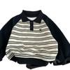 Boys Striped Polo Shirt Spring Autumn Casual Trendy Top for Toddlers and Kids