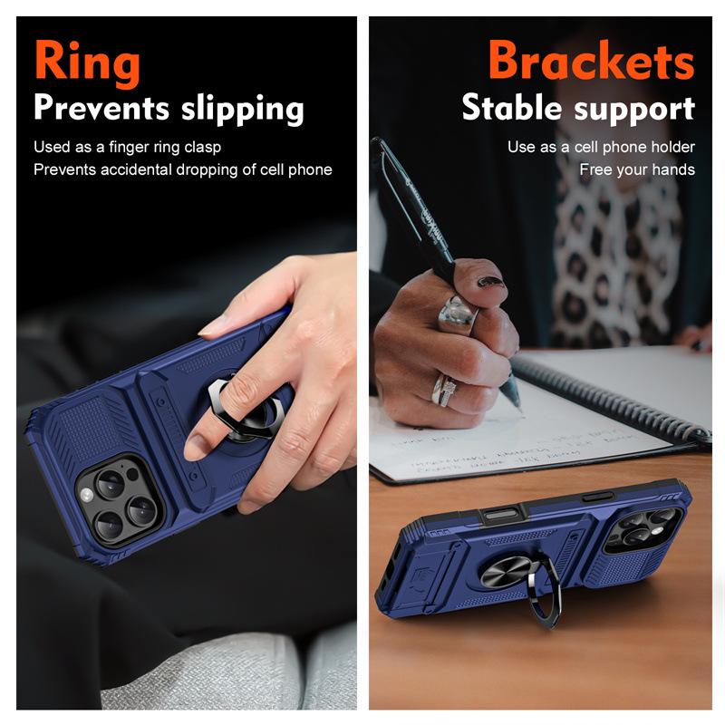 Bracket Card Slot iPhone 17 Pro Max Case, Compatible with Apple 17/16, Drop-Proof Design, Ideal for Cross-Border and Foreign Trade.