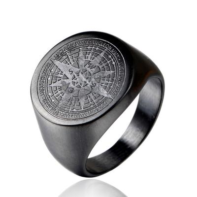 Edelstahl Kompassring für Herren Langlebiges Stilvolles Schmuckaccessoire