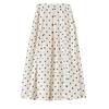 Elegant High-Waist Polka Dot A-Line Midi Skirt