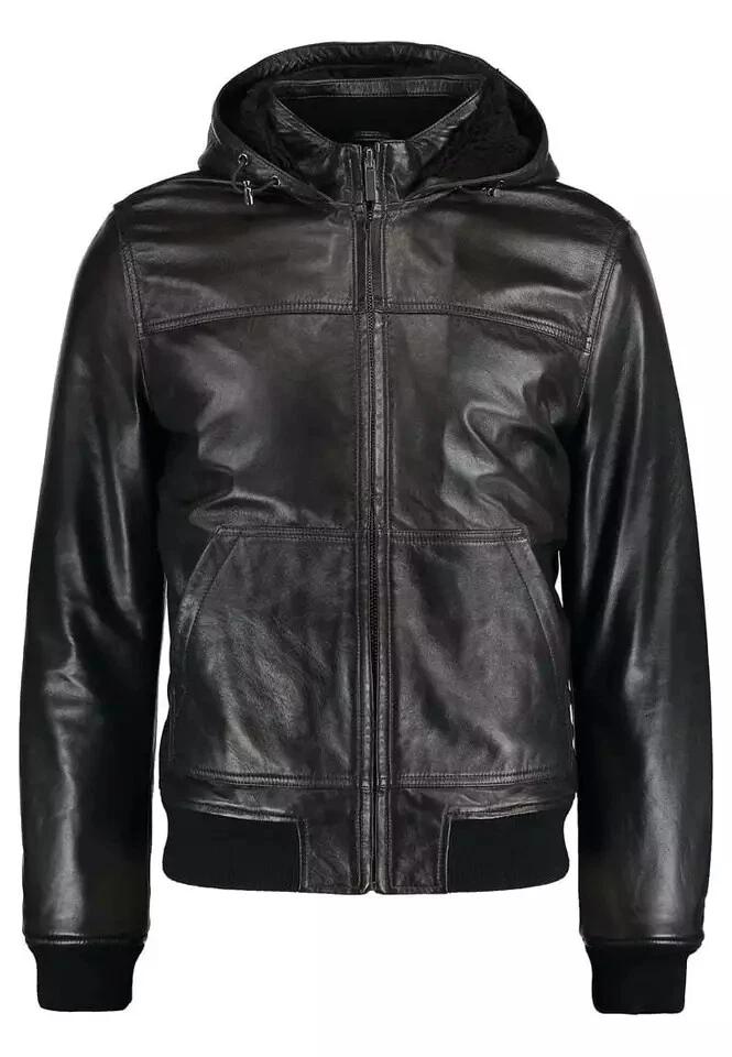 Genuine Black Biker Jacket Elegant New Men's Jacket Real Lambskin Original Leather