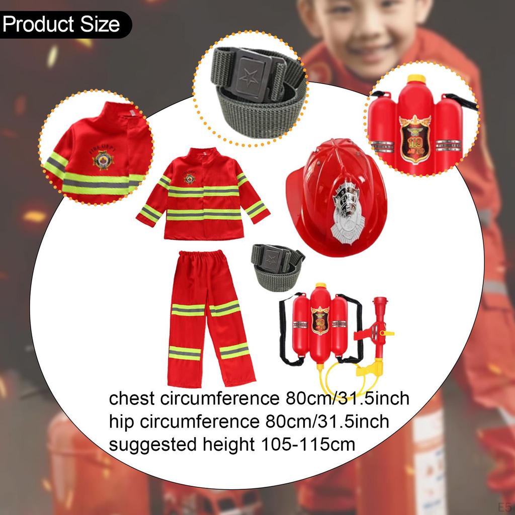 Kids Firefighter Costume Dress Up Clothes for Holiday Activities