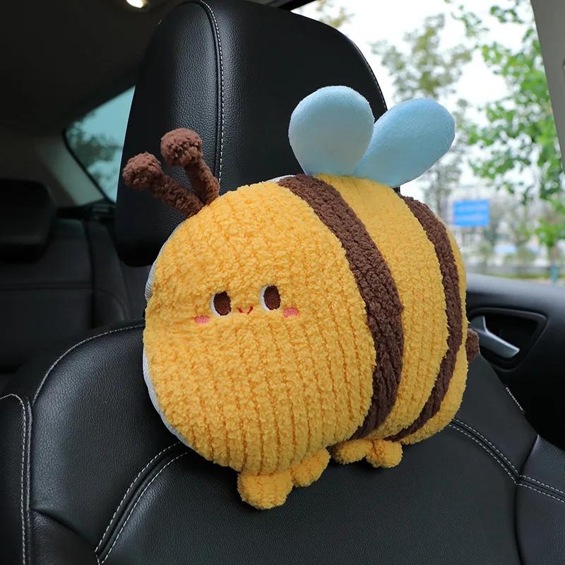 

Bee Frog Flower Car Headrest Plush Love Neck Pillow Heart-Shaped Plush Style for Your Car Seat Car Accessories