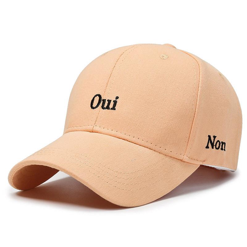 Oui Letters Embroidery Non Duck Cap Girl Spring Autumn Outdoor Running Sports