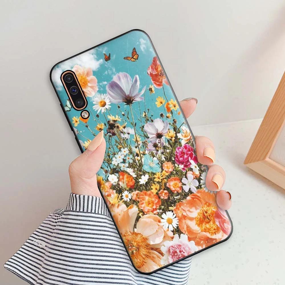 Für Samsung Galaxy A50 Hülle Für Samsung A50s A30s Handyhüllen Für Samsung A50 Blumen Silikon Weiches TPU Fundas A 50 A30 S Bumper