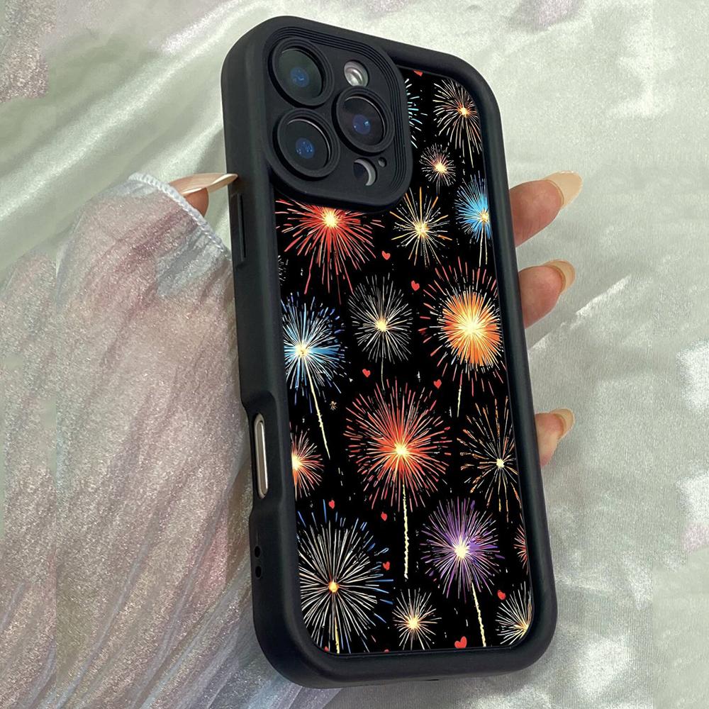 JT248 fireworks cartoon drawing artwork for iPhone 17 16 15 14 13 Pro Max Samsung S26 S25 Ultra A17 A16 A07 A56 A36 A15 Xiaomi 15T Redmi 15c Soft Case