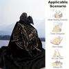 Viking Crow Flannel Blanket ,Vintage Black Throw ,Soft Multi,Functional ,Perfect for Office Camping Travel ,Cool Biker Gift