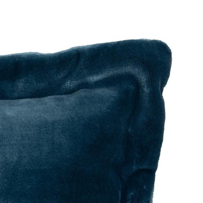 Coussin "Cuddly" 38 x 58 cm et 53 x 53 cm flanelle 550 g - Cuddly Bleu Egéen - Coussin 38 x 58 cm