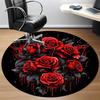 1pc Gothic Roses Carpet for Office Non-Slip, Round Carpet, Soft & Comfortable, Carpet for Office, Lightweight Round Floor Mat