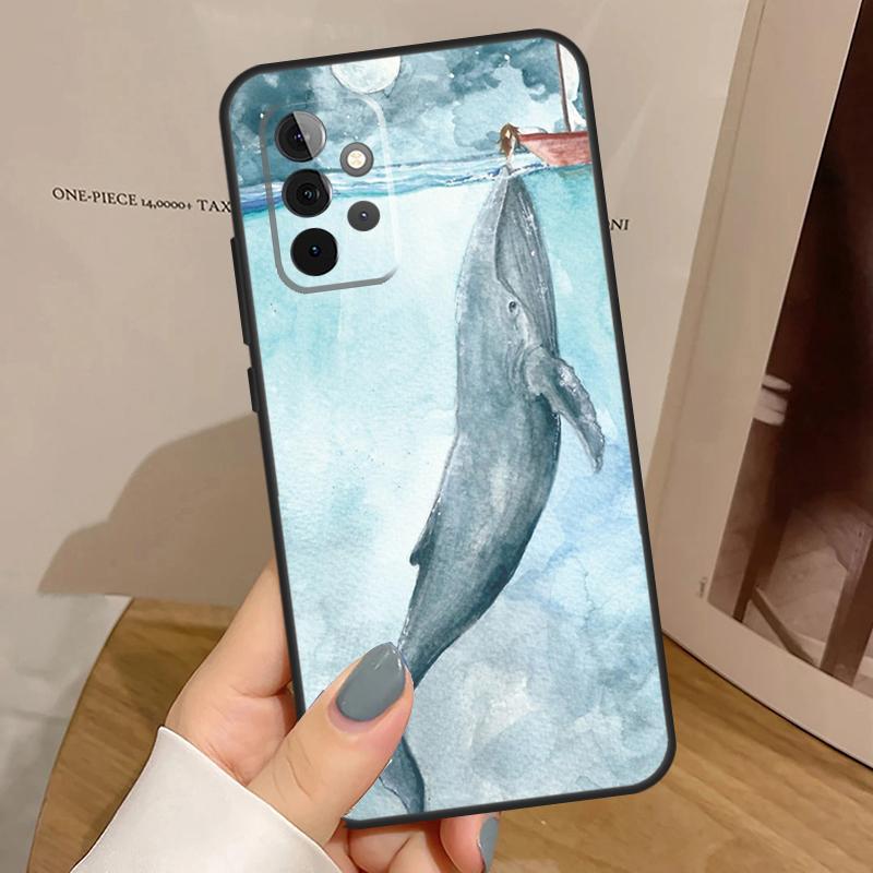 Sea Whale Narwhals Case For Samsung Galaxy A34 A54 A17 A35 A55 A06 A16 A26 A36 A56 A53 A32 A52 A33 A13 A14 A15