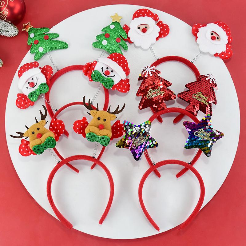 Fascia per capelli natalizia per bambini, adulti, Babbo Natale, alce, albero di Natale, accessori per capelli, accessori per foto, decorazioni natalizie, regali di Capodanno 2025