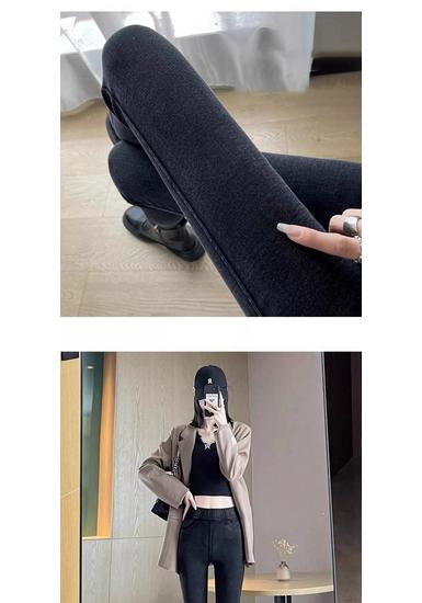 Plus Size Fluffy Leggings for Women: Slimming Elastic Denim Pants for Spring and Autumn