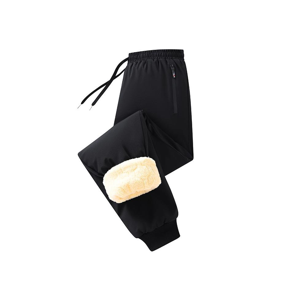 Thickened lamb wool sweatpants men's winter windproof velvet casual pants thermal cotton pants