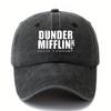 MAKEFGE DUNDER MIFFLIN PAPER COMPANY Vintage Washed Baseball Cap  Distressed Casual Trucker Hat with Curved Brim