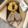 Small long thin bevel silk scarf Women's ethnic style belt Tie hair belt Tie bag ribbon tie yarn scarf Thin scarf