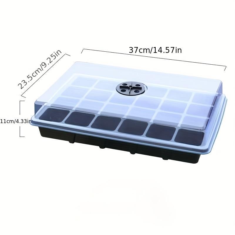 Seed Starter Tray with Dome Lid and Ventilation Base - Heavy-Duty Plastic Greenhouse Propagator, Suitable for Outdoor Use