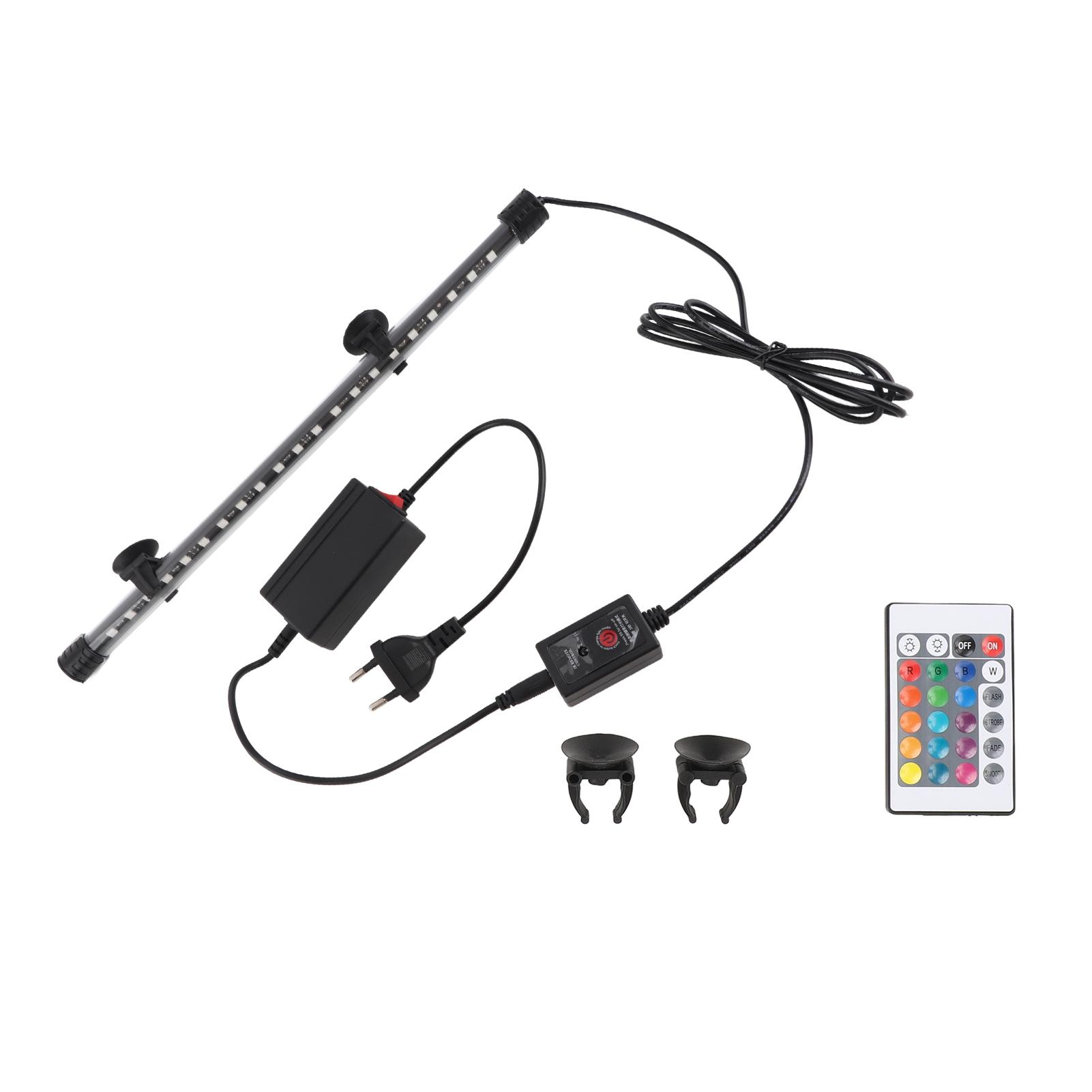 

Светодиодный аквариумный светильник Высокая яркость светодиодных бусин Несколько режимов Подводный светильник для аквариума с пультом EU Plug 38cm /15.0in