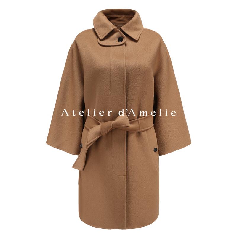 

ATELIER D AMELIE Women s A-Line Double-Faced Wool Cape Coat M