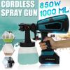 850W 1000ml Electric Cordless Spray Gun Household Convenience Spray Paint With Li-ion Battery Regulation High Power Sprayer Tool