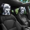 1/2 Pcs Car Headrest Covers, Blue Pitbull Puppy Print For Car Interior Decor