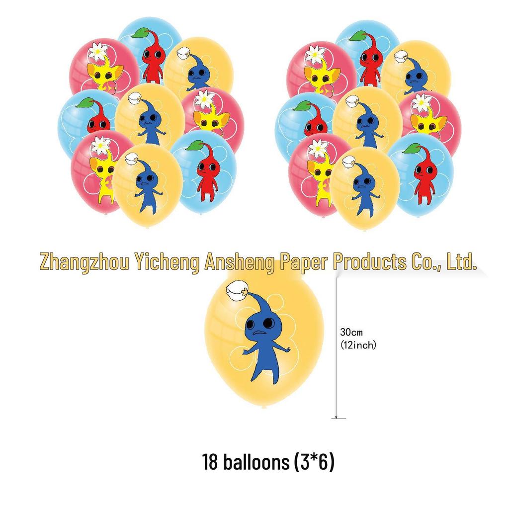 Pikmin Birthday Party Decorations: Cake Toppers, Swirl Decorations & Banner Set