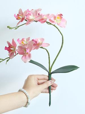 2Pcs Real Touch Latex Butterfly Orchid Flores 46cm Artificial Phalaenopsis Flower for Wedding Home Valentine's Day Decoration