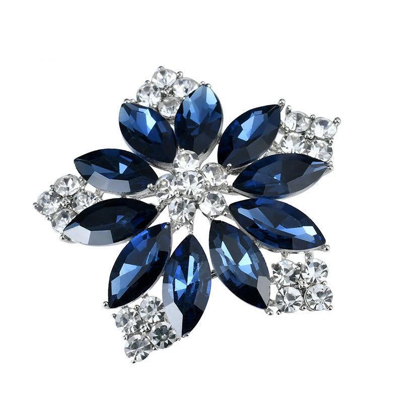 Luxury Elegant Colored Crystal Brooch Rhinestone Pearl Brooch Needle Clothing Suit Coat Accessories