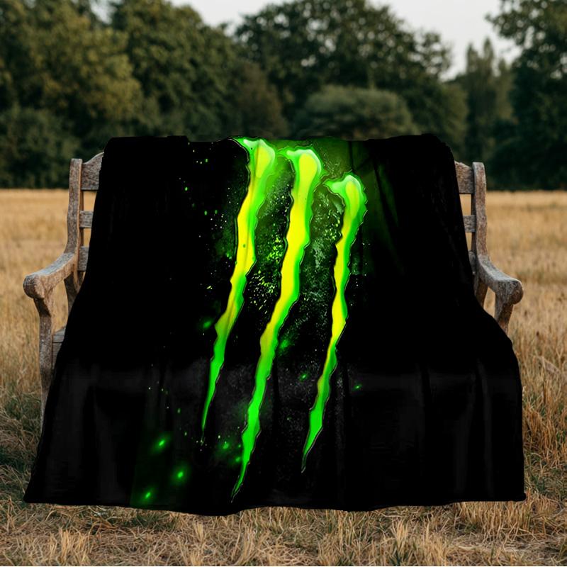Monster Energy Flannel Blanket, Use for Birthday/Holiday Gift, Soft Blanket for Sofa/Bed/Camping/Office/Tourism Use,All Seasons