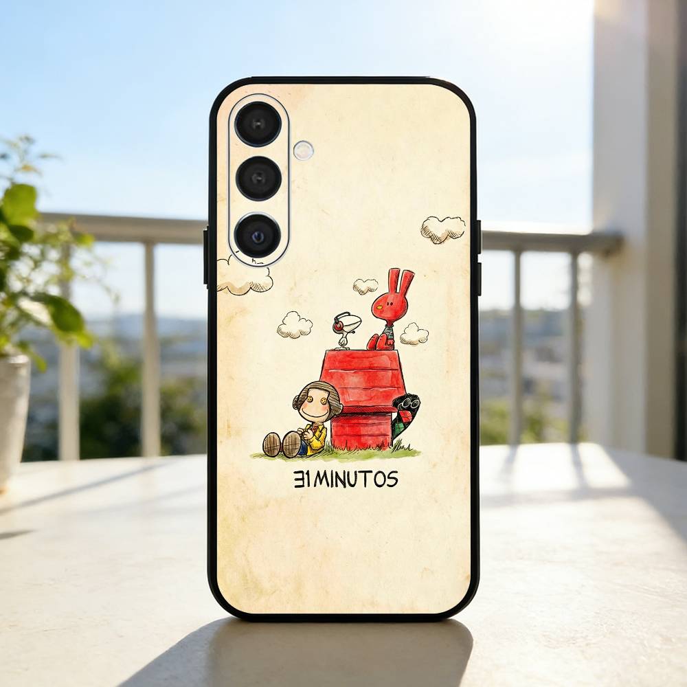 Cute B-Bodoque 31 Minutos Bunny Phone Case For Samsung A73,A21s,A22,A31,A32,A52,A53,A71,A80,Soft Black Shell