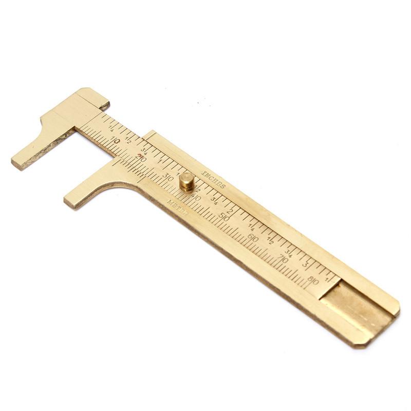 Pocket Brass Caliper Portable Double Scale 80mm Measuring Ruler Vintage Vernier Caliper