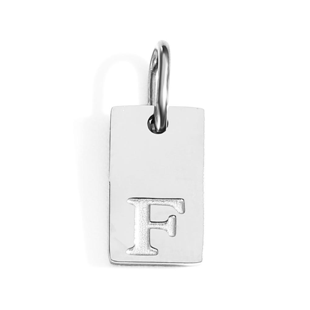CARLIDANA Minimalist Letter Initial Jewelry Women Stainless Steel Gold Plated Rectangle Silver Color Alphabet Pendant Charm