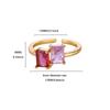 Stainless Steel Zircon Square Ring for Women 18K Gold Plated 2 Colors Adjustable Ring Hypoallergenic Dainty Trendy Jewelry