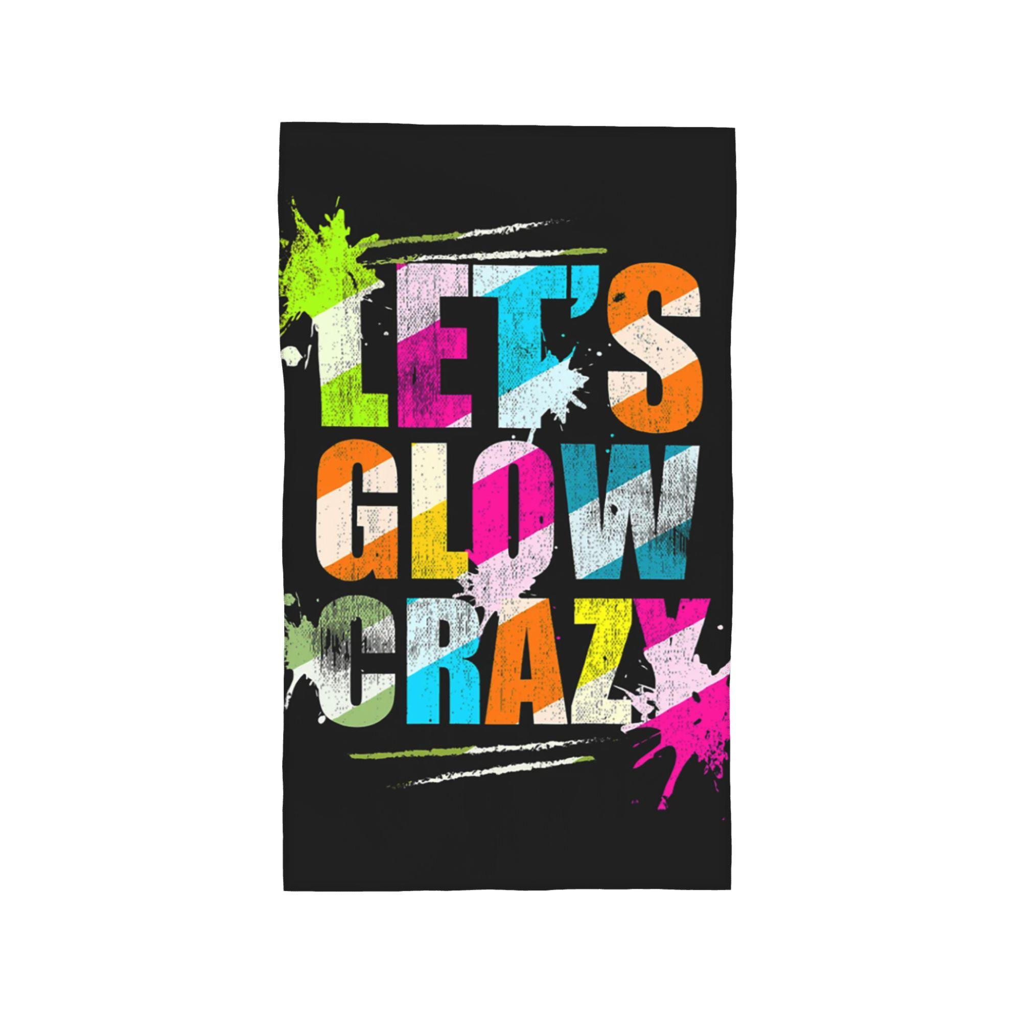 

Let s Glow Crazy Neon Party Light Rave Soft Face Towel Quick Dry Pool Bath Cotton Towels Breathable W40*H60(CM)