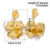 PuRui Gold Color Flower Long Drop Earrings For Women Elegant Zircon Girls Korean Style Dangle Earrings New In Party Accessories